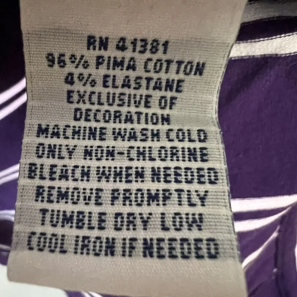 Polo Golf Ralph Lauren Polo Short Mens Size Medium Purple Striped Short Sleeve